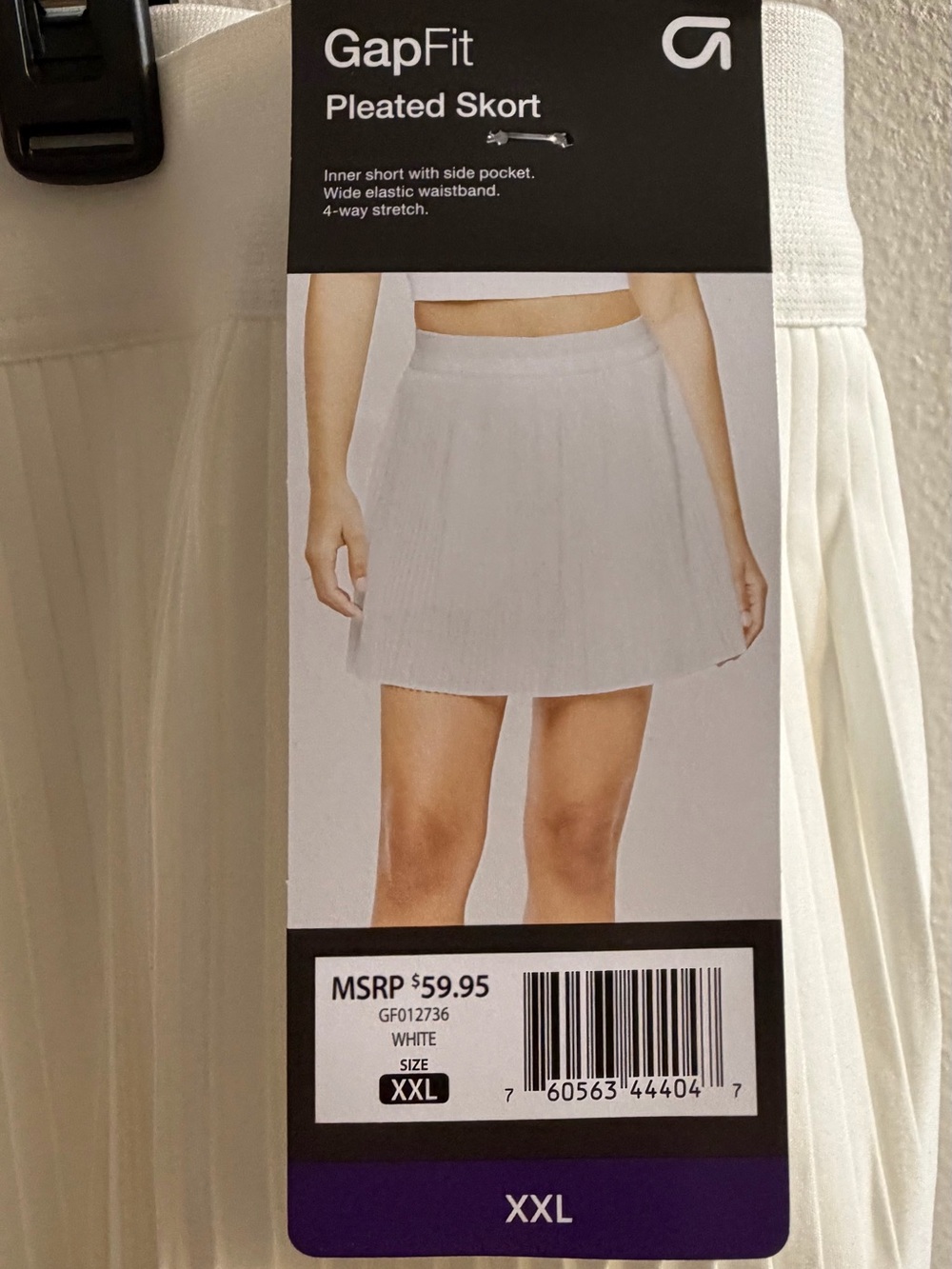 GAP White Pleated Skort with Elastic Waistband